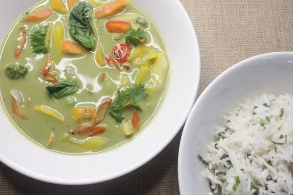 Thai curry with coconut rice