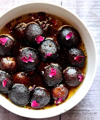 Rose Petals Stuffed Gulab Jamun